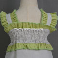 Latest summer white cotton-linen smocked baby clothes romper